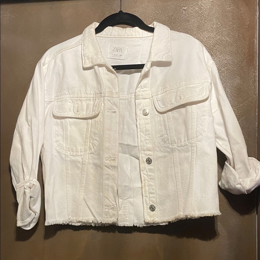 Zara Women's white Denim Jacket